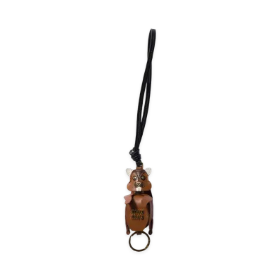 MIU MIU Women's Trick Portachiavi In Pelle "Brown"