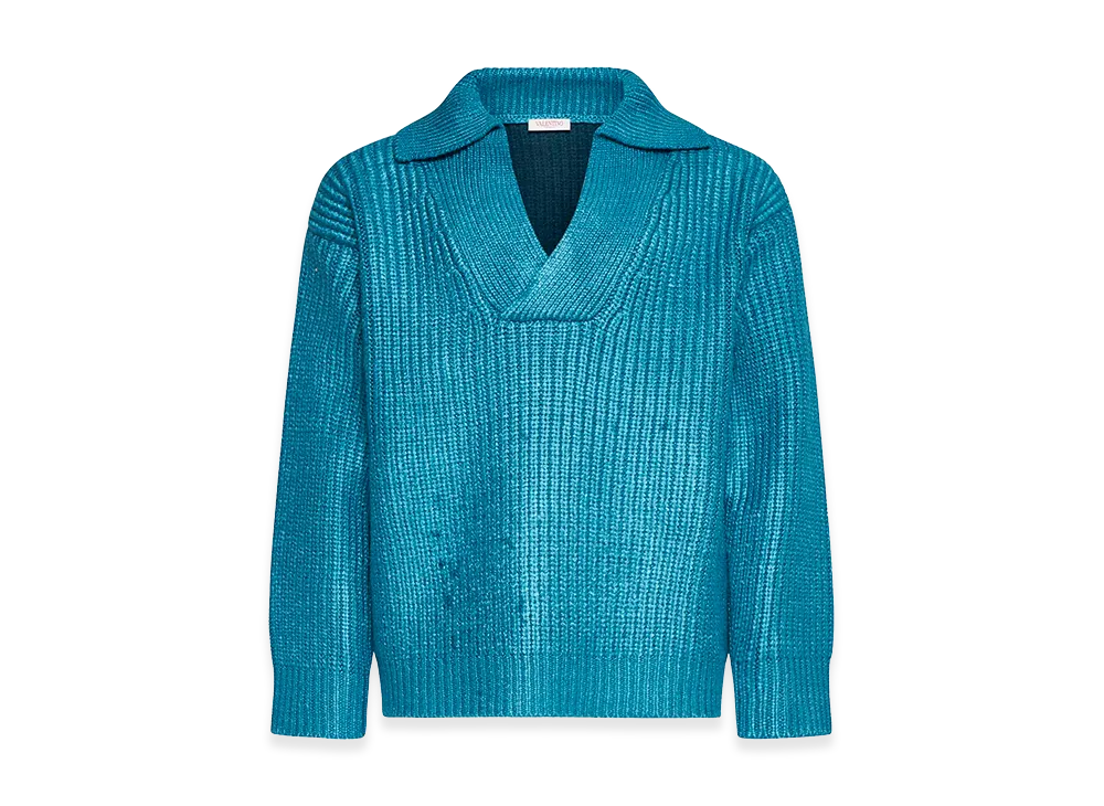 Valentino Silk Blend Sweater "Turquoise/Light Blue"