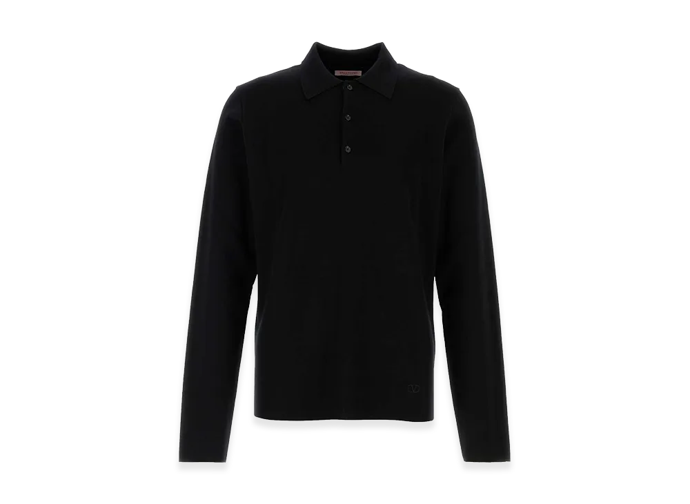 Valentino Wool Polo Shirt "Black"