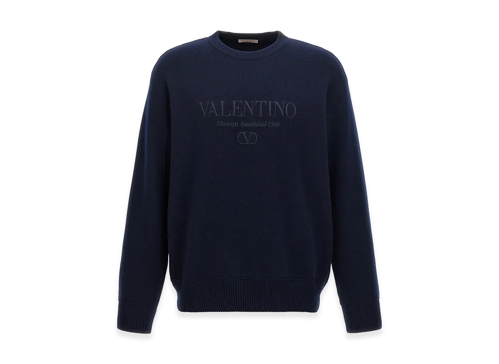 Valentino Wool Sweater With Embroidery "Blue"
