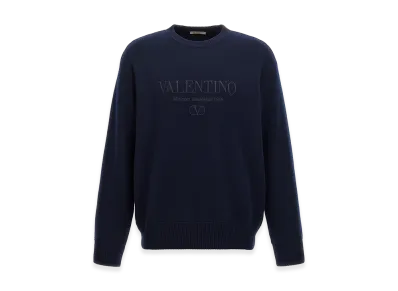 Valentino Wool Sweater With Embroidery "Blue"