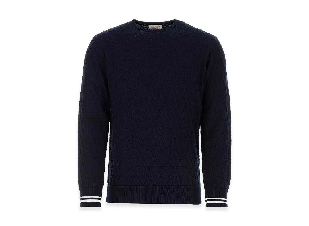 Valentino Cotton Sweater "Dark Blue"