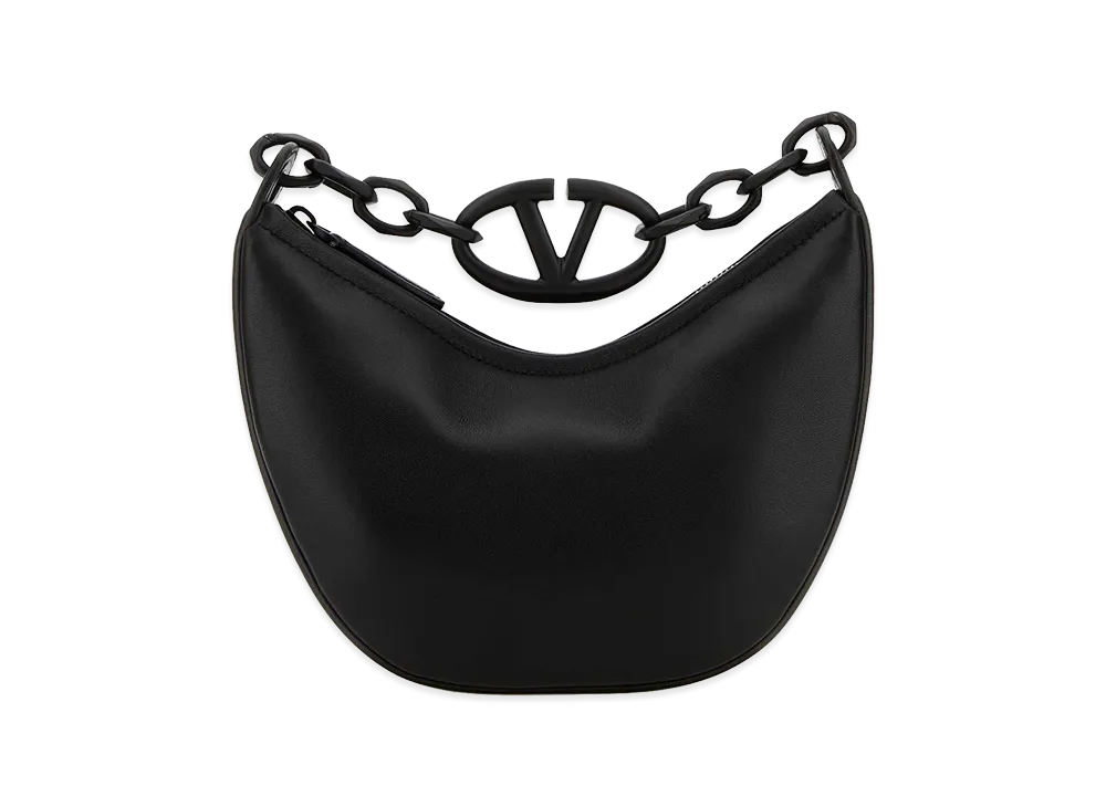 Valentino Women's Leather Hobo Vlogo Moon Handbag "Black"