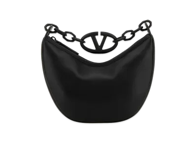 Valentino Women's Leather Hobo Vlogo Moon Handbag "Black"