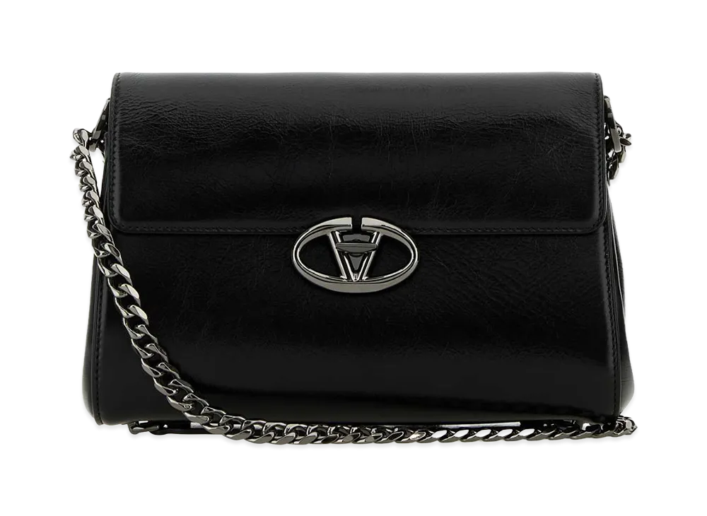 Valentino Women's Leather Vlogo Shoulder "Black"
