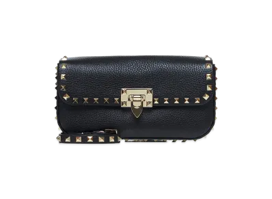 Valentino Women's Leather Rockstud Crossbody Bag "Black"