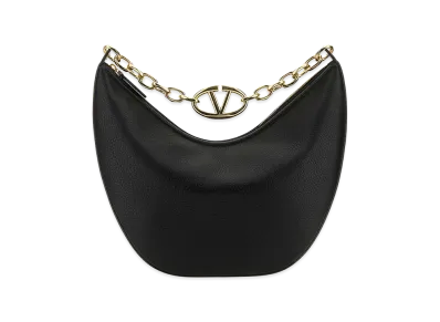 Valentino Women's Leather Medium Hobo Vlogo Moon Shoulder Bag "Black"