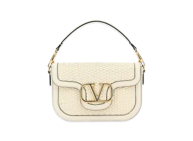 Valentino Women's Leather Alltime Shoulder Bag "Ivory/White"