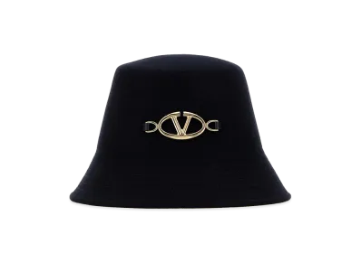 Valentino Women's Felt Bucket Hat "Midnight Blue"