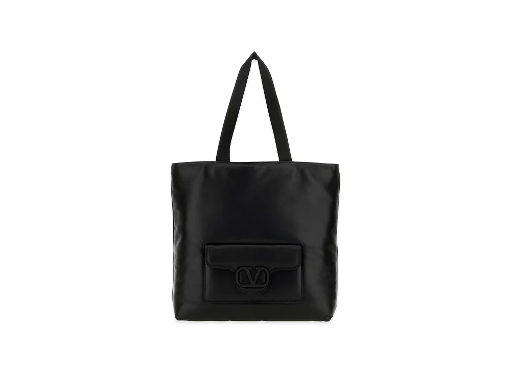 Valentino Nappa Leather Garavani Noir Shopping Bag "Black"