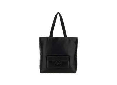 Valentino Nappa Leather Garavani Noir Shopping Bag "Black"
