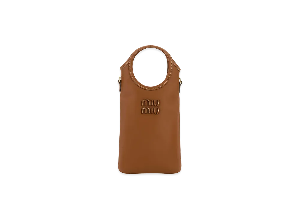 MIU MIU Women's Leather Phone Case "Caramel Brown"