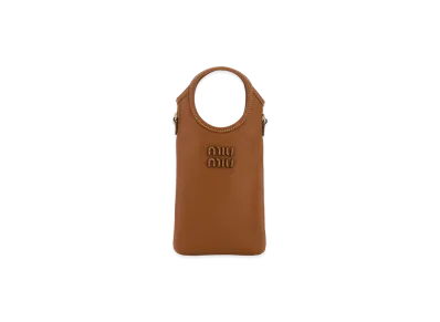 MIU MIU Women's Leather Phone Case "Caramel Brown"