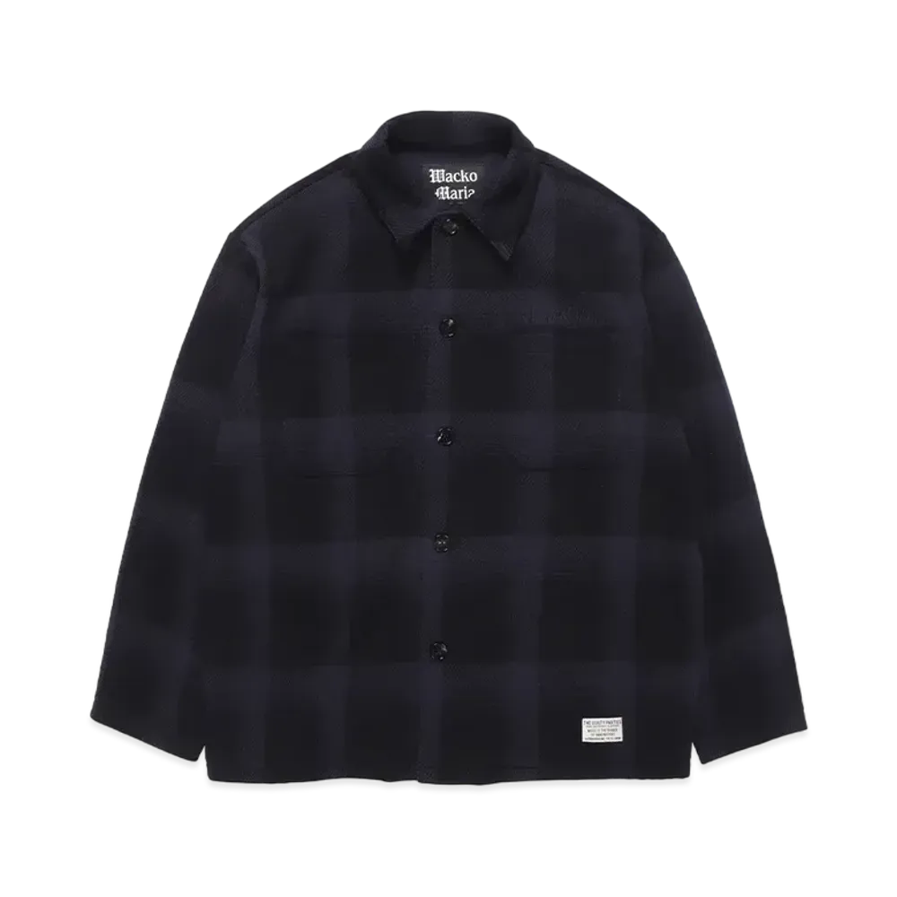 WACKO MARIA Check Fleece Shirt Jacket "Navy"