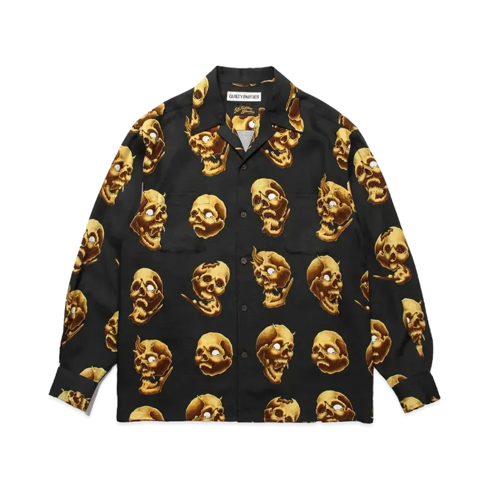 WACKO MARIA 56 Tattoo Studio / Hawaiian Shirt "Black"