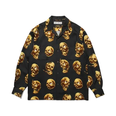 WACKO MARIA 56 Tattoo Studio / Hawaiian Shirt "Black"