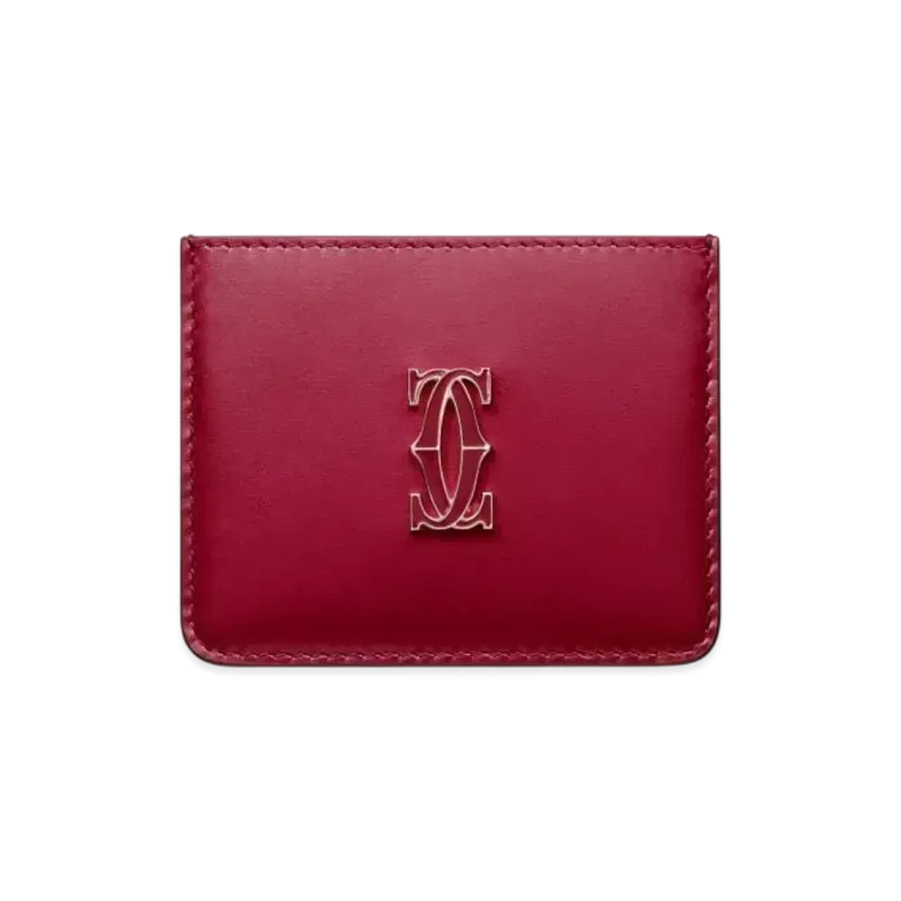 Cartier Simple Card Holder, C de Cartier "Cherry Red"
