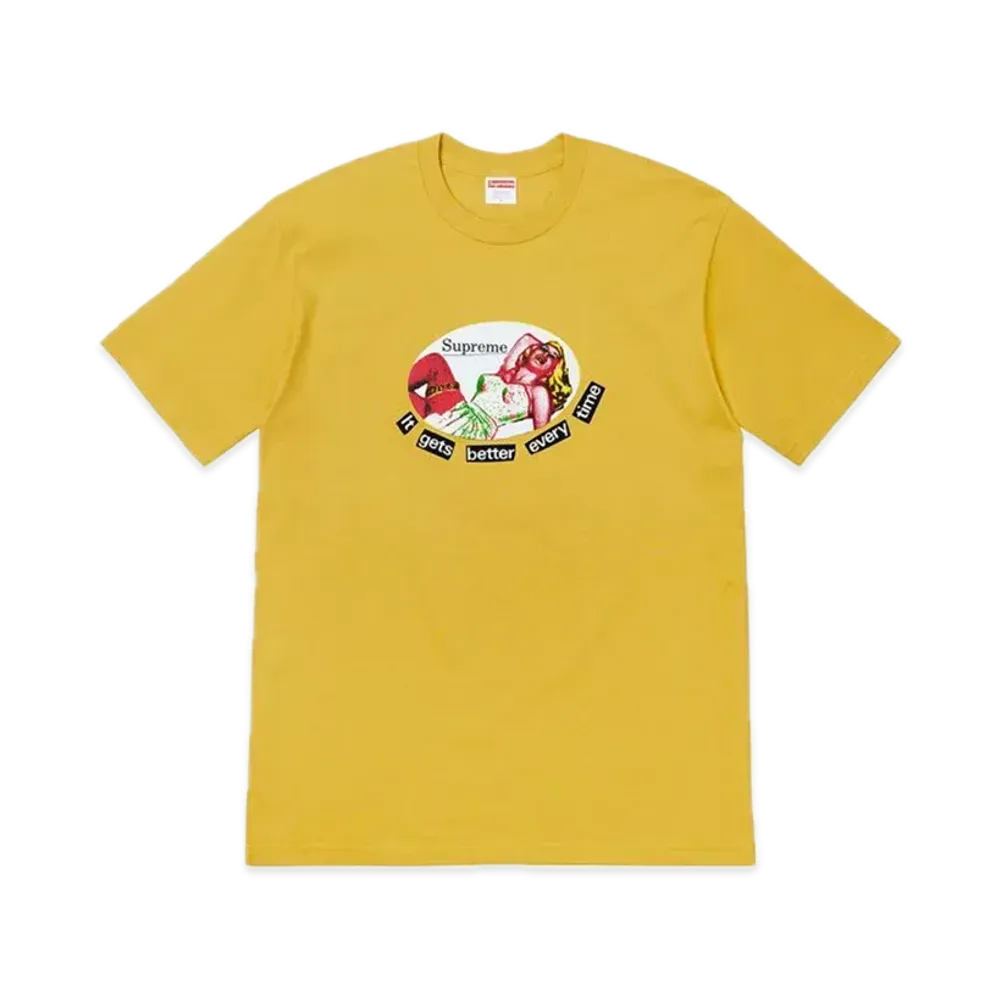 シュプリーム イット ゲッツ ベター エブリタイム Tシャツ "アシッド イエロー"