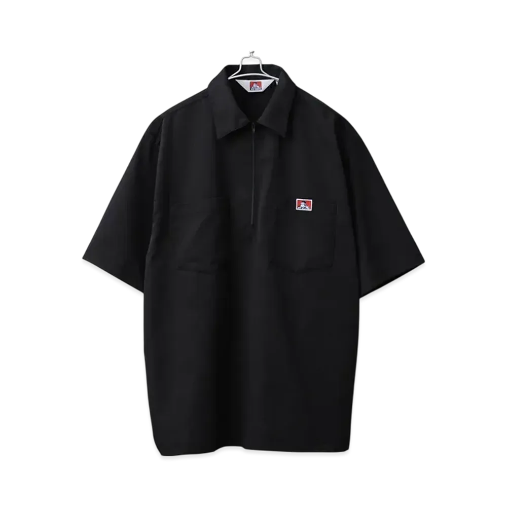 BEN DAVIS Half Zip Shirt "Black"