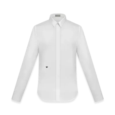 Dior Bee Embroidery Cotton Poplin Shirt "White"