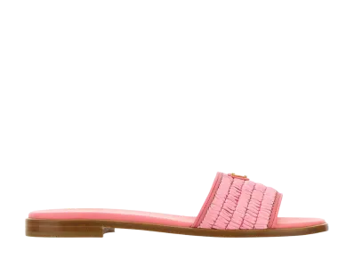 PRADA Women's Raffia Slippers "Pink"