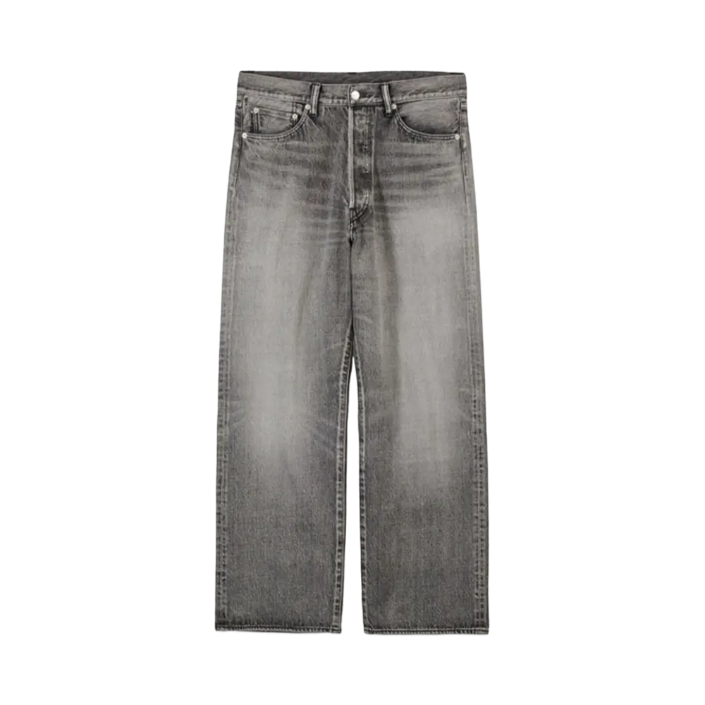 Graphpaper Selvage Denim Five Pocket Wide Straight Pants -Light Fade- "Black"