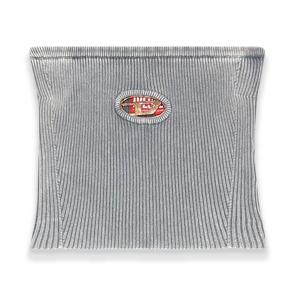 Diesel M-Clarksville-R Knit Tube Top With Rusty-Look Oval D "Gray"