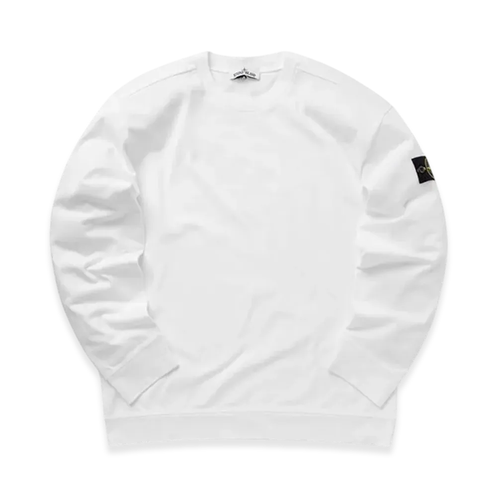 Stone Island 63750 Heavy Cotton Fleece Garment Dyed Crewneck Sweatshirt - 23SS "White"