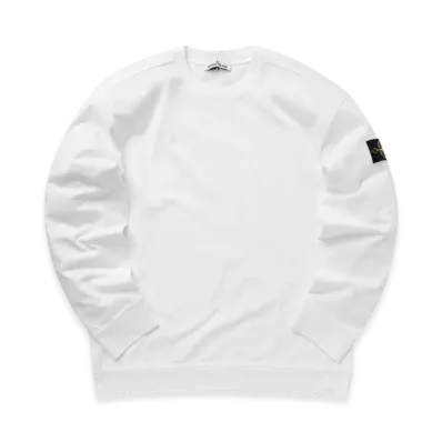 Stone Island 63750 Heavy Cotton Fleece Garment Dyed Crewneck Sweatshirt - 23SS "White"