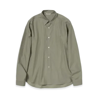 AURALEE Washed Finx Twill Slim Shirt "Olive"
