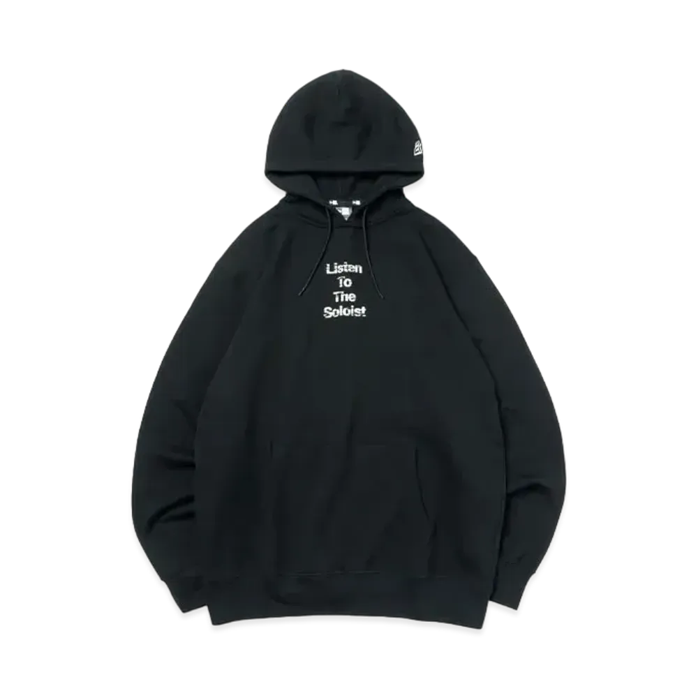 NEW ERA x TAKAHIROMIYASHITATheSoloist. Reflective Logo Fleece Sweatshirt Pullover Hoodie "Black"