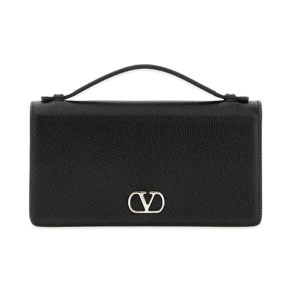 Valentino Women's Leather V Logo Signature Handbag "Black"