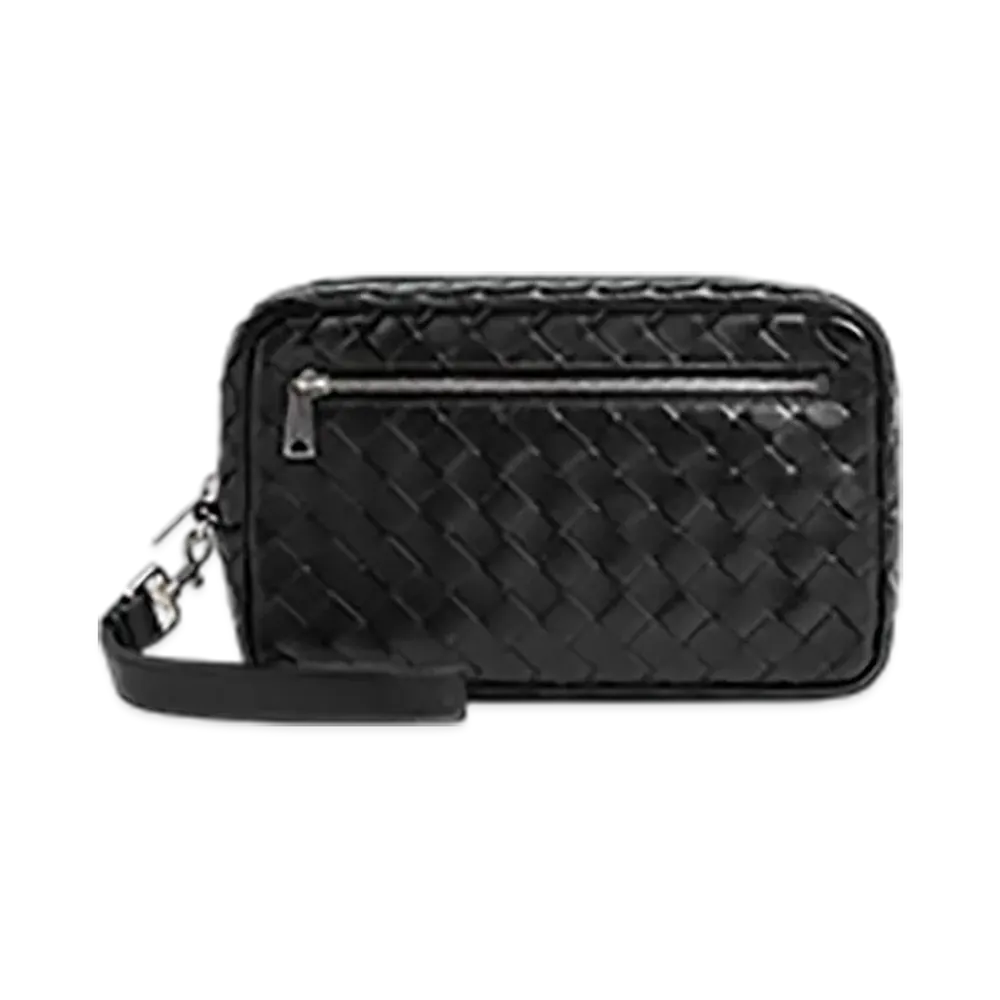 Bottega Veneta Intrecciato Pouch With Wristlet "Black"