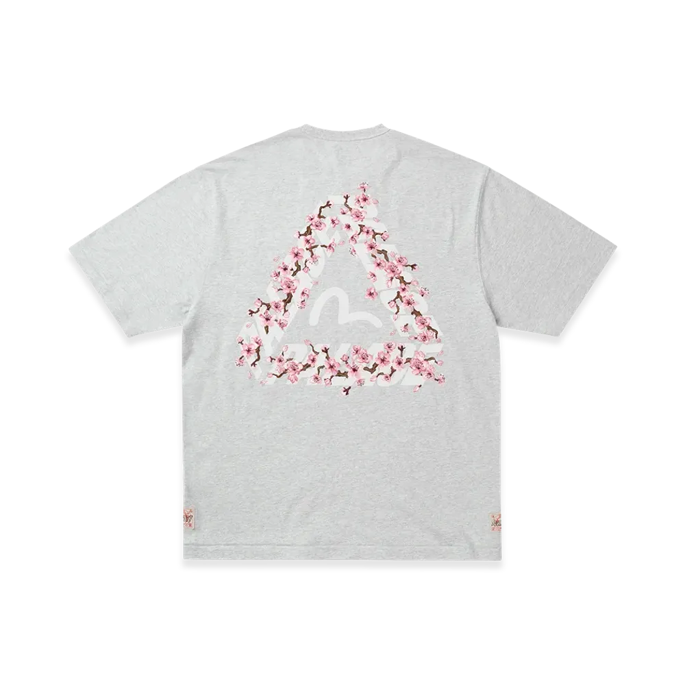 PALACE x EVISU Heavy Wash T Shirt "Grey Marl"