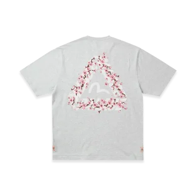 PALACE x EVISU Heavy Wash T Shirt "Grey Marl"