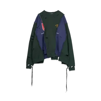 DISCOVERED HYPE DROP EXCLUSIVE WIDE DAMAGE COLLEGE SWEAT "BLACK EX09"