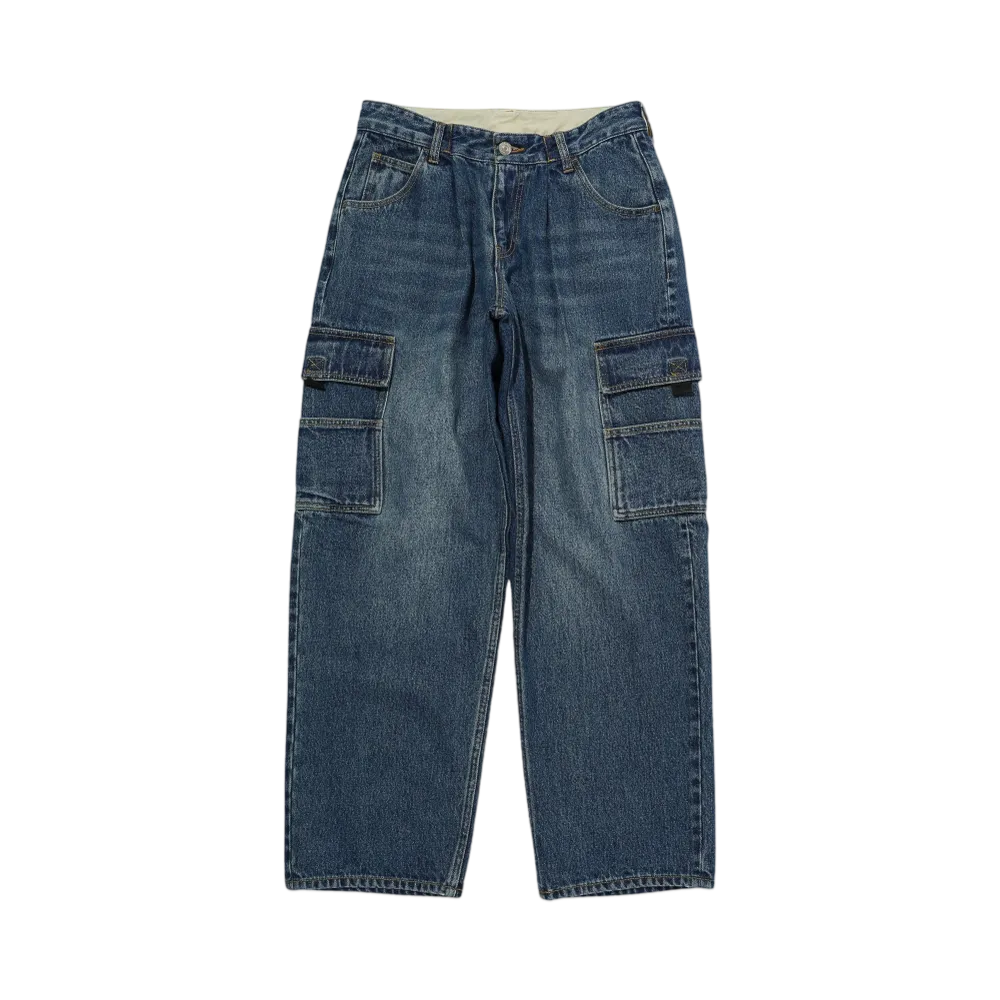 X-Girl Face Wide Cargo Pants "Indigo"