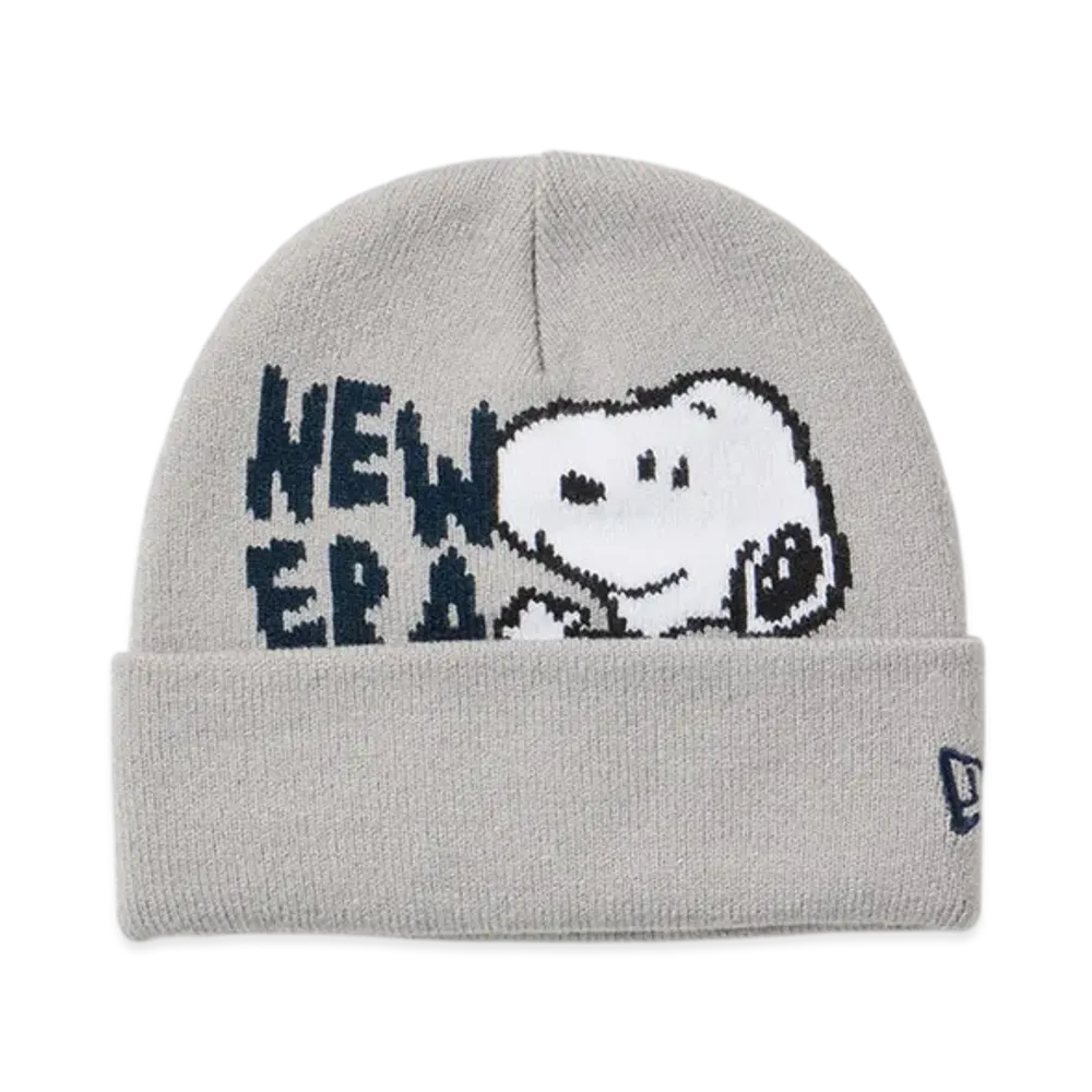 NEW ERA x PEANUTS Cuff Knit Snoopy New Era Logo Kids "Gray"
