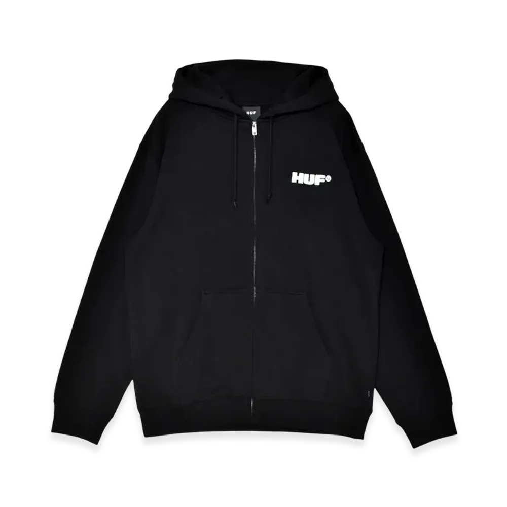 HUF All Caps Full Zip Hoodie "Black"