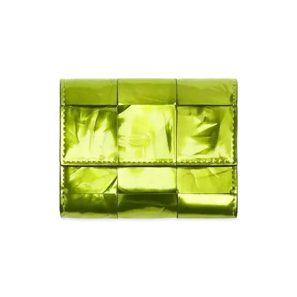 Bottega Veneta Tri-Fold Zip Wallet "Chlorophyll/Black"