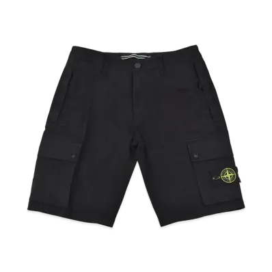 Stone Island Brushed Organic Cotton Canvas Old Effect "Black"