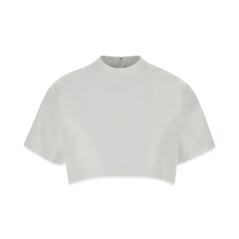 BALENCIAGA Women's Leather Crop-Top "White"
