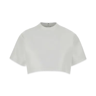 BALENCIAGA Women's Leather Crop-Top "White"