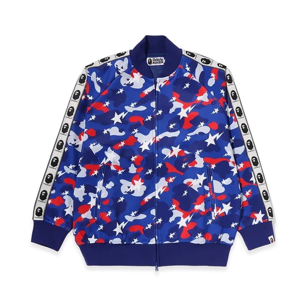 A BATHING APE Sta Strike Camo Relaxed Fit Track Jacket "Blue"