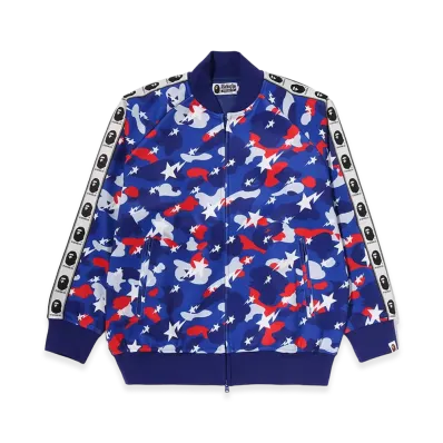 A BATHING APE Sta Strike Camo Relaxed Fit Track Jacket "Blue"