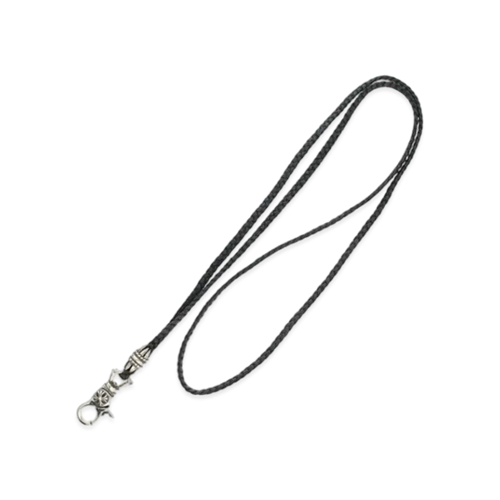 Chrome Hearts Lanyard Cross Clip Holder Neckless "Silver/Black"