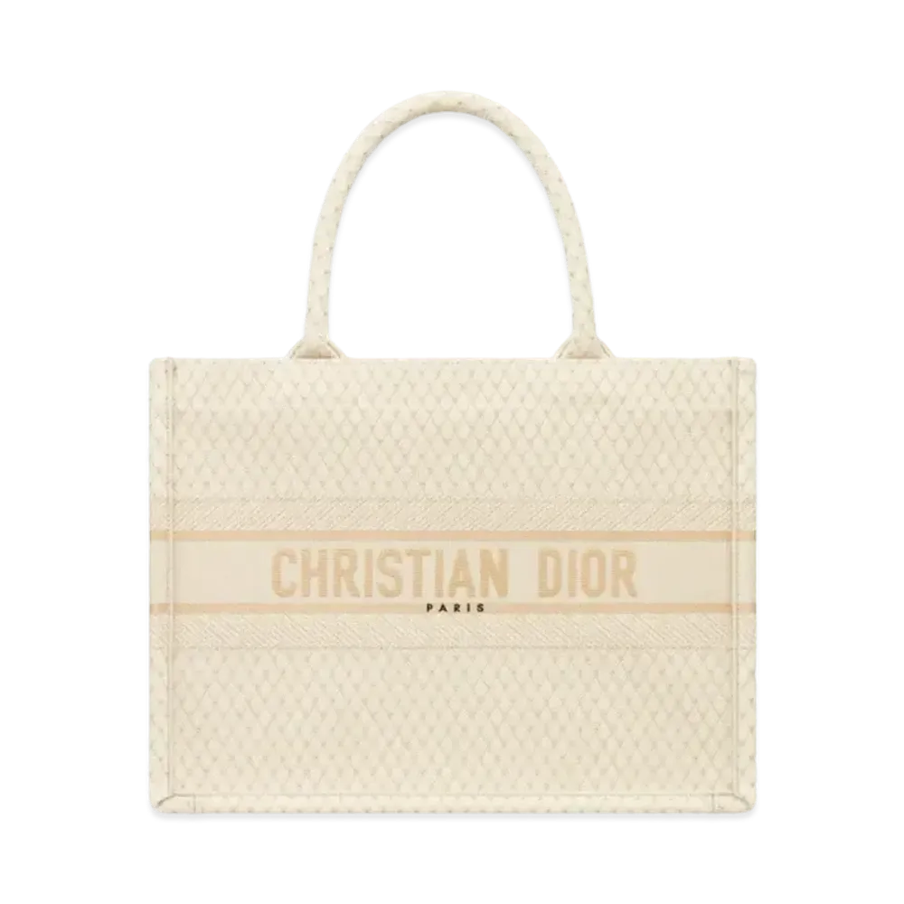 Dior Or Medium Dior Book Tote Tone Diamond Embroidery "Gold"