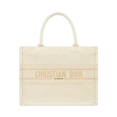 Dior Or Medium Dior Book Tote Tone Diamond Embroidery "Gold"