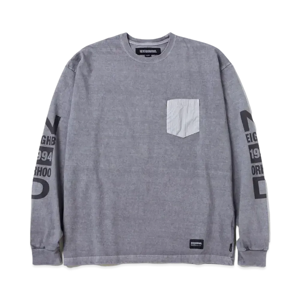 NEIGHBORHOOD Pigment Dyed Crewneck LS "Gray"