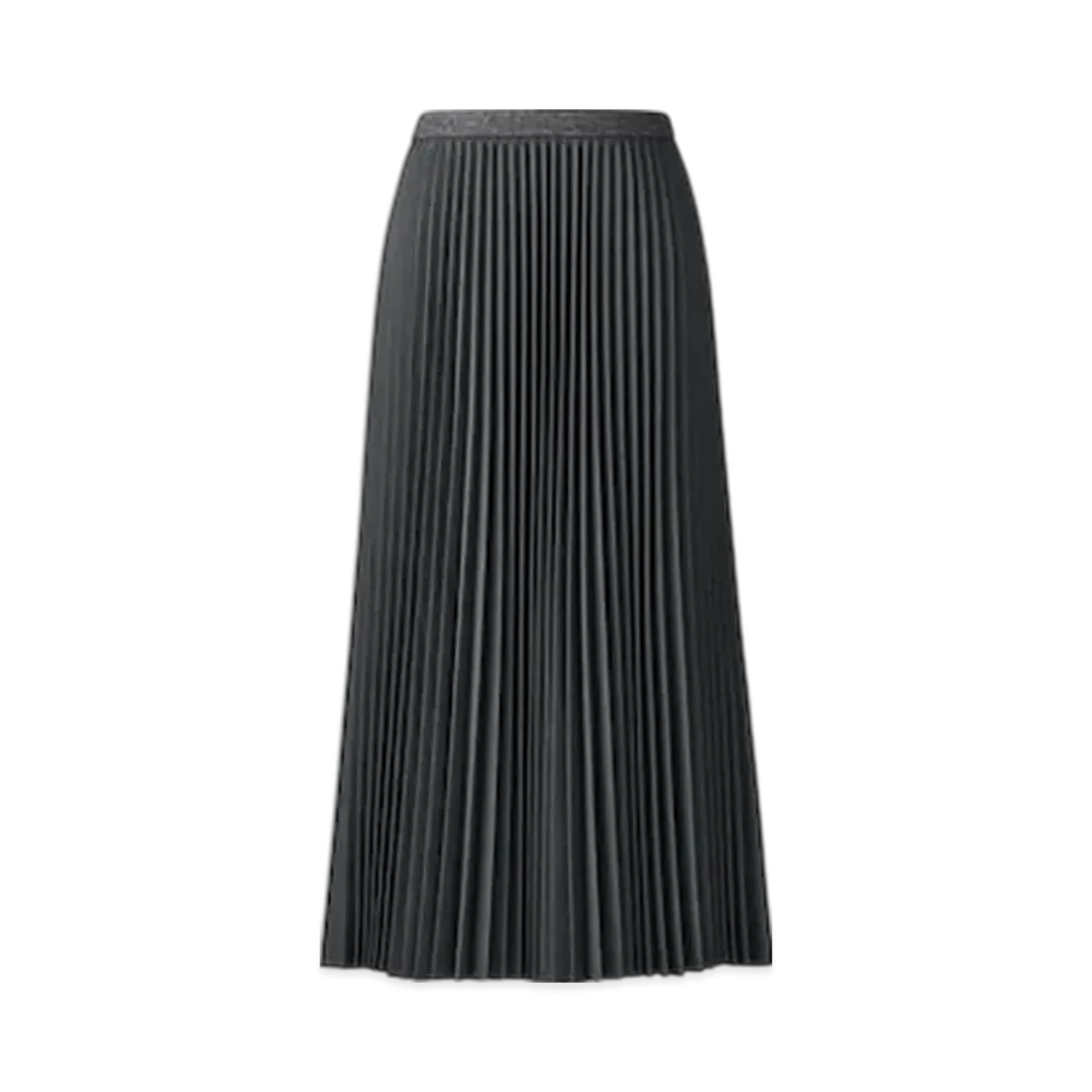 Uniqlo C Women'S Pleated Long Skirt / Short Length "Dark Gray"